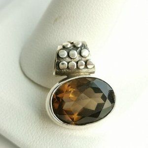 NEW Sterling Silver smokey topaz smoky quartz pendant for necklace